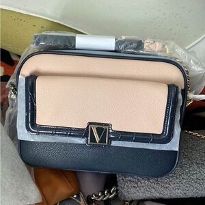 Victoria's Secret Navy and Beige Crossbody Bag